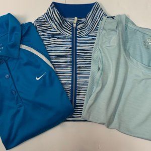 3 LIKE NEW  NIKE, ETONIC SHORT SLEEVED SHIRTS